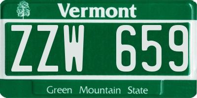 VT license plate ZZW659