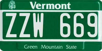 VT license plate ZZW669