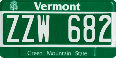 VT license plate ZZW682