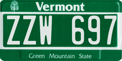 VT license plate ZZW697