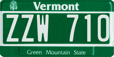 VT license plate ZZW710