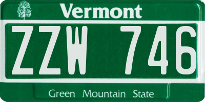 VT license plate ZZW746