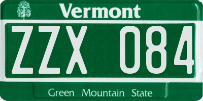 VT license plate ZZX084