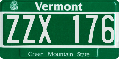 VT license plate ZZX176