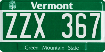 VT license plate ZZX367