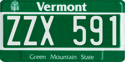 VT license plate ZZX591