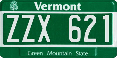 VT license plate ZZX621