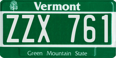 VT license plate ZZX761