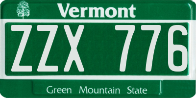 VT license plate ZZX776