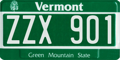 VT license plate ZZX901