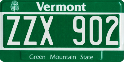 VT license plate ZZX902