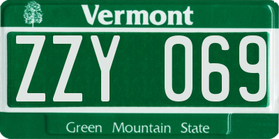 VT license plate ZZY069