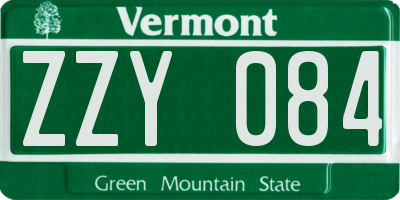 VT license plate ZZY084