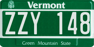 VT license plate ZZY148