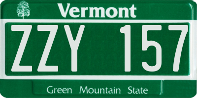 VT license plate ZZY157