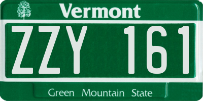 VT license plate ZZY161