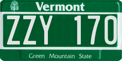 VT license plate ZZY170