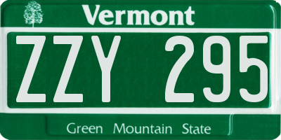 VT license plate ZZY295