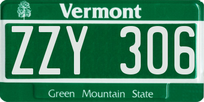 VT license plate ZZY306