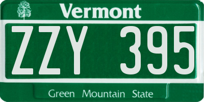 VT license plate ZZY395