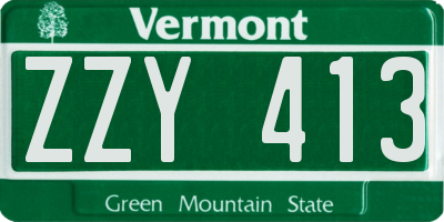 VT license plate ZZY413