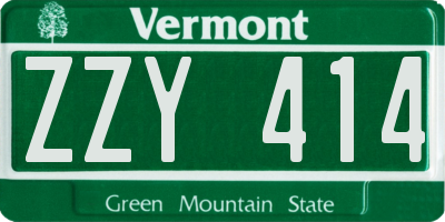 VT license plate ZZY414