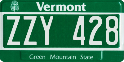 VT license plate ZZY428
