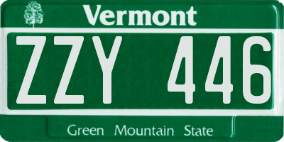 VT license plate ZZY446