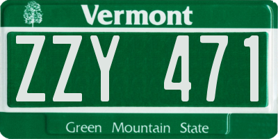 VT license plate ZZY471