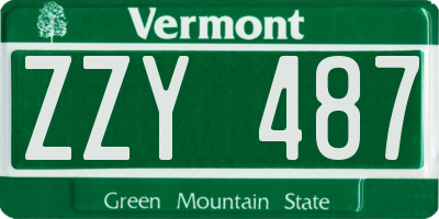 VT license plate ZZY487