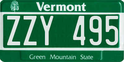 VT license plate ZZY495