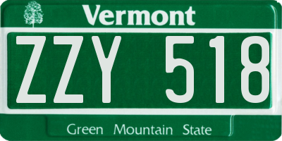 VT license plate ZZY518