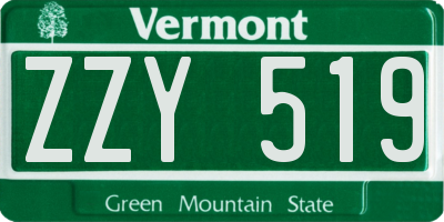 VT license plate ZZY519