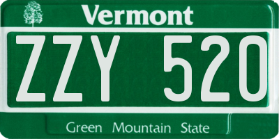 VT license plate ZZY520