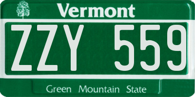 VT license plate ZZY559