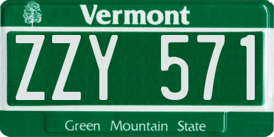 VT license plate ZZY571