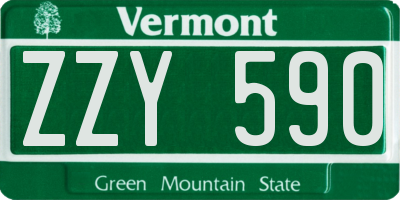 VT license plate ZZY590
