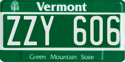 VT license plate ZZY606