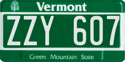 VT license plate ZZY607