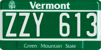 VT license plate ZZY613