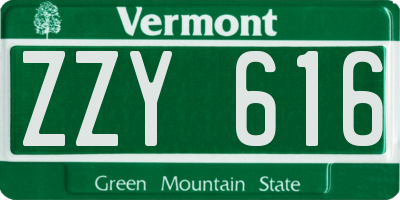 VT license plate ZZY616