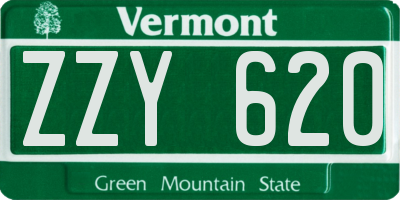 VT license plate ZZY620