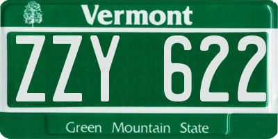 VT license plate ZZY622