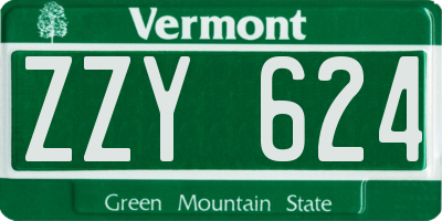 VT license plate ZZY624