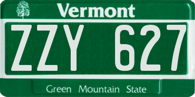 VT license plate ZZY627
