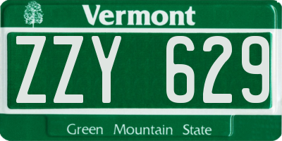 VT license plate ZZY629