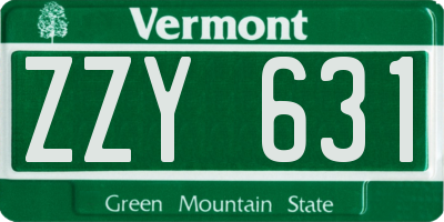 VT license plate ZZY631