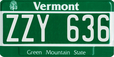 VT license plate ZZY636