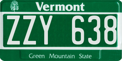 VT license plate ZZY638
