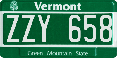 VT license plate ZZY658